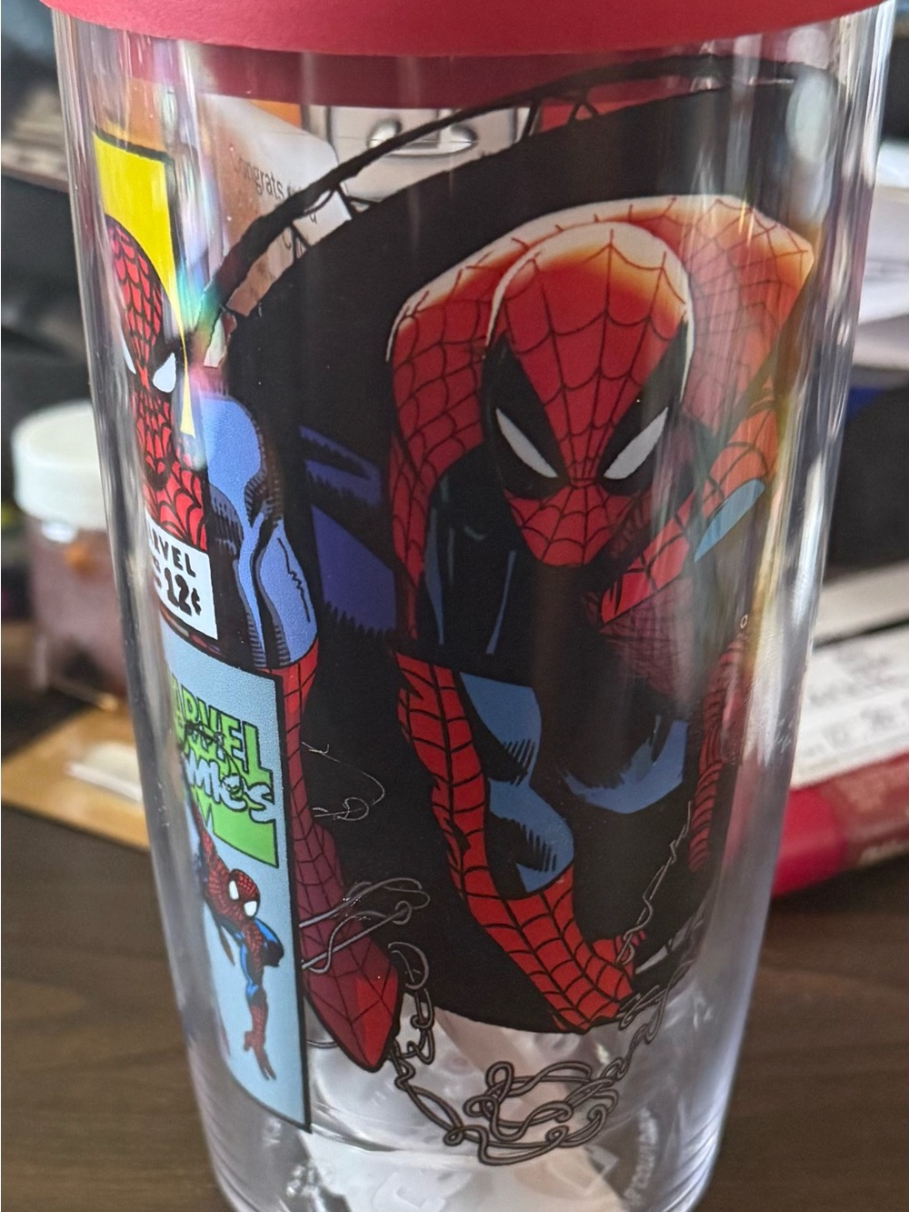 Marvel Spider-Man Red and Blue Comic Tumbler with Red Lid 16oz